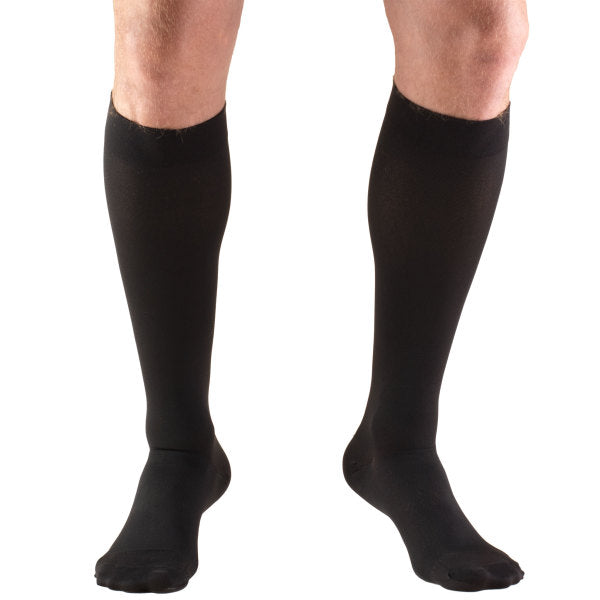 Below Knee Compression Stockings 15-20 mmHg Closed Toe, Black