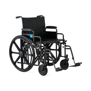 Guardian Extra-Wide Wheelchair, 22" Wide Seat, Removable Desk-Length Arms, Swing-Away Footrests