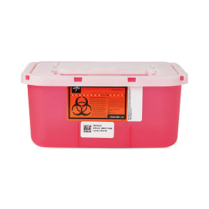 Sharps Container, 1 Gal, Red, Wall Mount