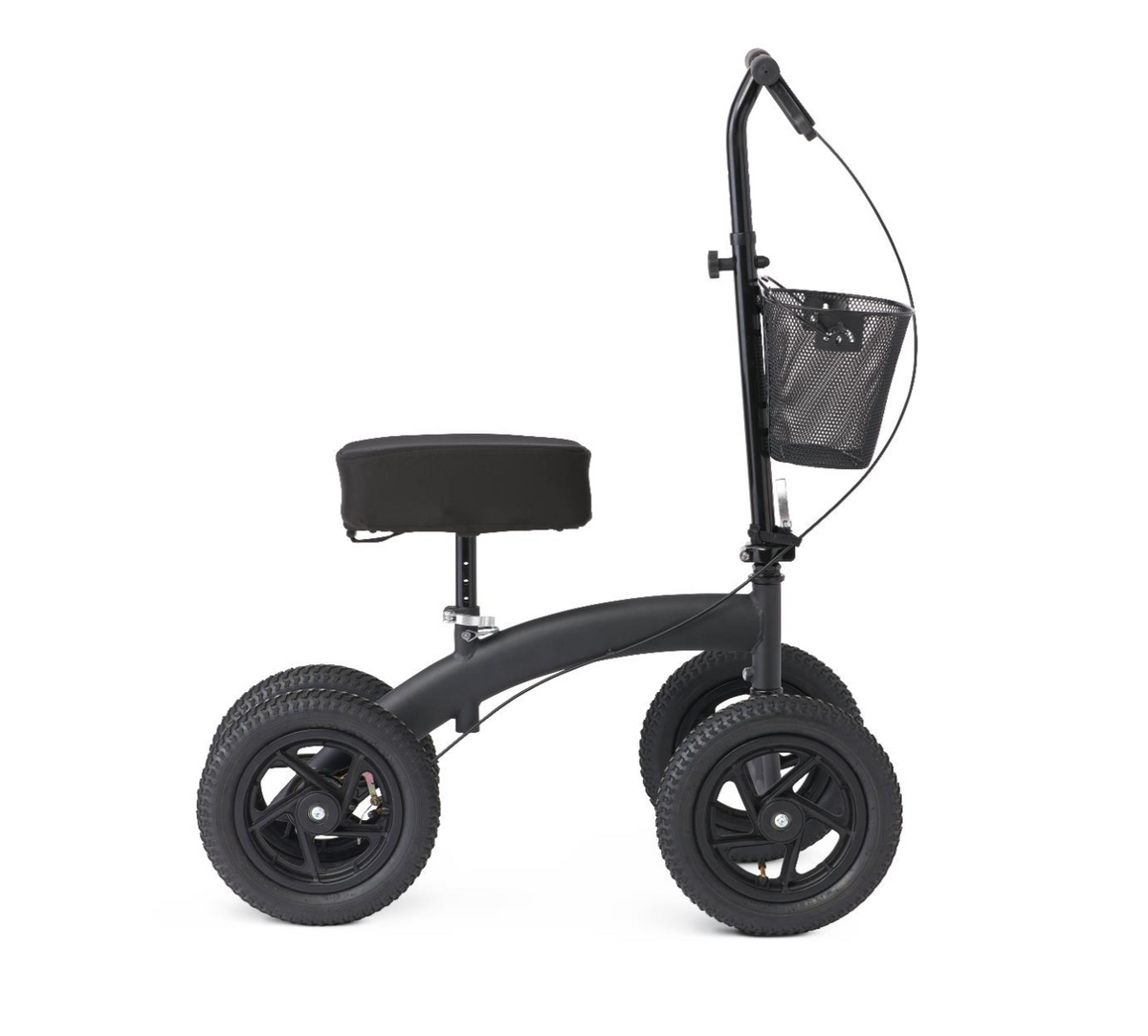 All-Terrain Knee Walker with 12" Wheels, Black Frame, 20"-26" Adjustable Knee Pad Height, 350 lb. (158.8 kg) Weight Capacity