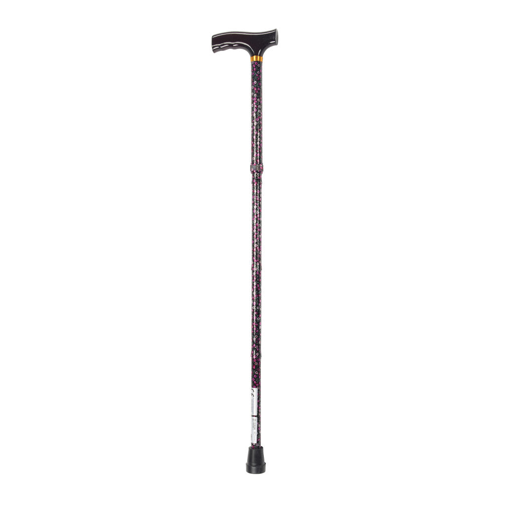 Folding Cane Black Floral