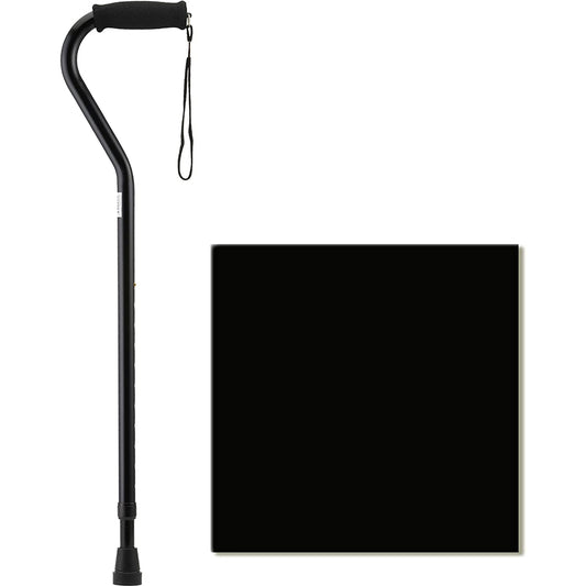 Offset Cane with Strap, Black