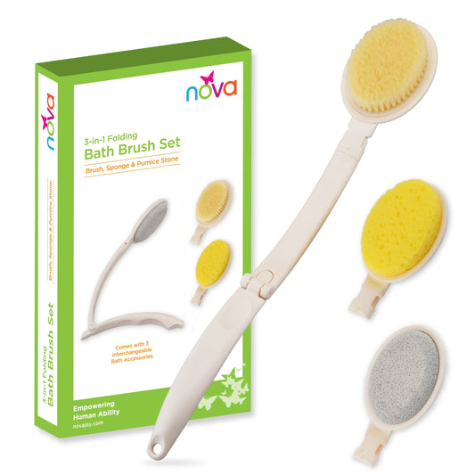 Foldable 3-in-1 Bath Brush Set