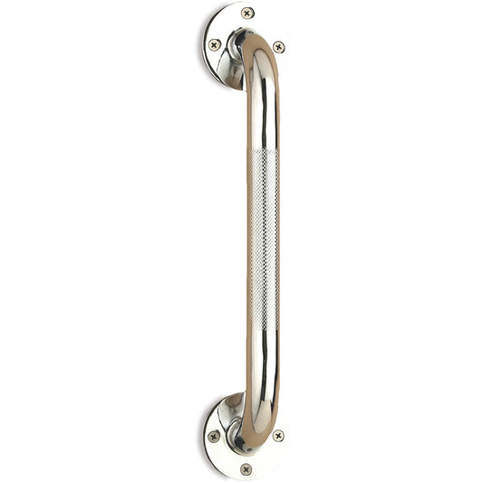 Wall Grab Bar 12 inch Chrome With Knurled Handle