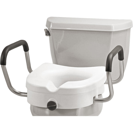 Raised Toilet Seat With Detachable Arms Arms - 5 Inch Locking