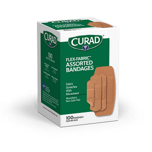Adhesive Bandage Curad Fabric Assorted 100 Count