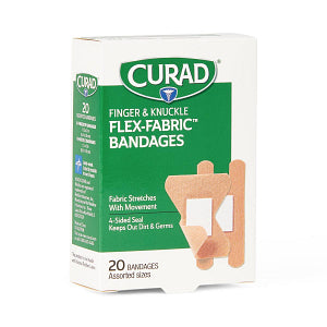 Adhesive Bandage Curad Fabric Finger/Knuckle 20 Count