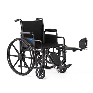 K1 Guardian Wheelchair, 18" Wide, Nylon Upholstery, Swing-Back Desk-Length Arms, Elevating Leg Rests