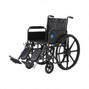 K1 Guardian Wheelchair, 20" Wide, Vinyl Upholstery, Full-Length Arms, Elevating Leg Rests