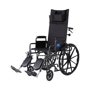 Reclining Wheelchair, Desk-Length Arms, Nylon, 18" Wide