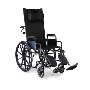 Reclining Wheelchair, Desk-Length Arms, Nylon, 20" Wide
