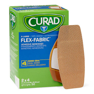 Adhesive Bandage Fabric 2"x4" Sterile Latex Free 50 Count