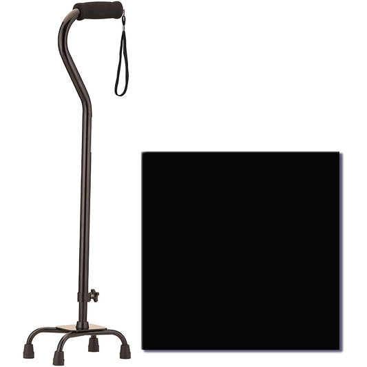 Quad Cane Small Base With Offset, Black