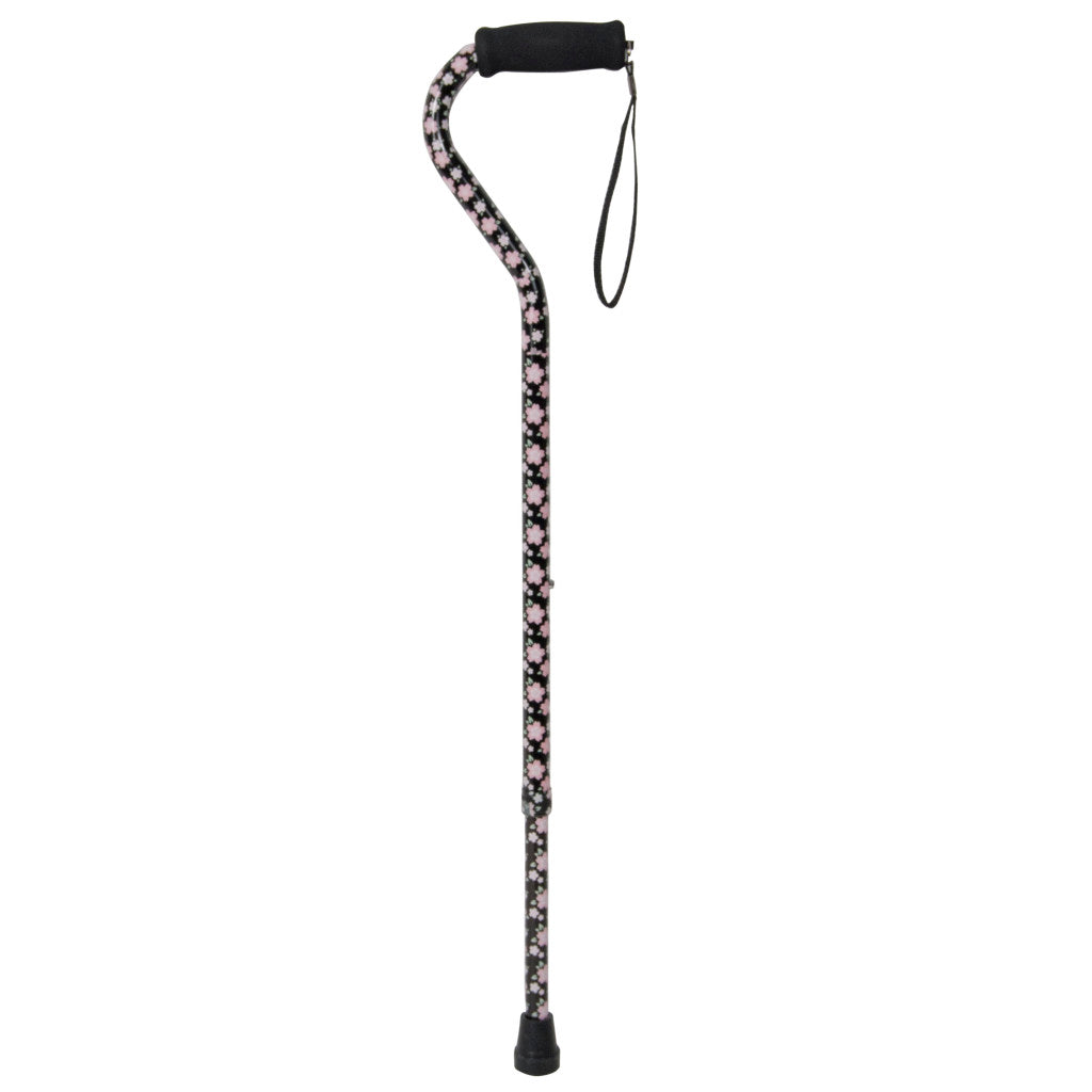 Offset Cane Pink Floral