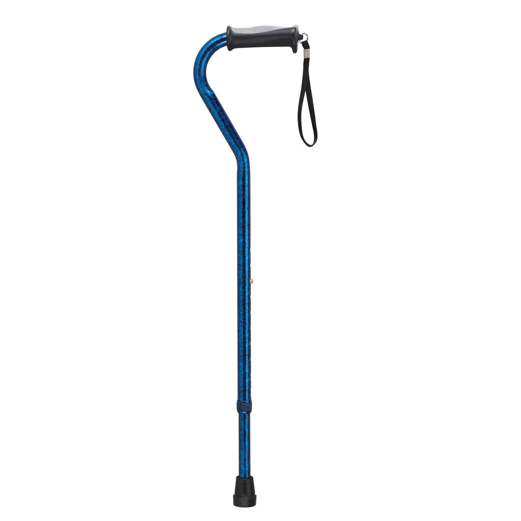 Offset Cane Gel Grip Blue Crackle