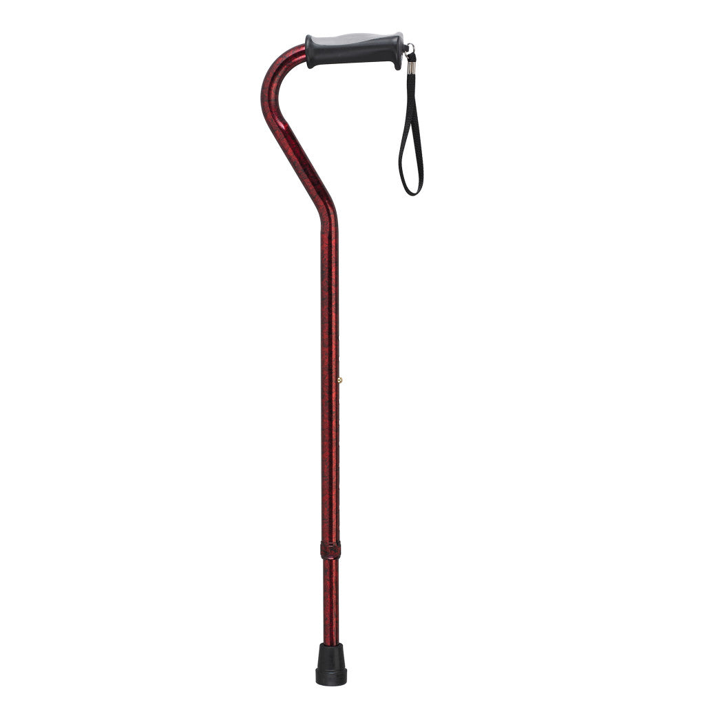 Offset Cane Gel Grip Red Crackle