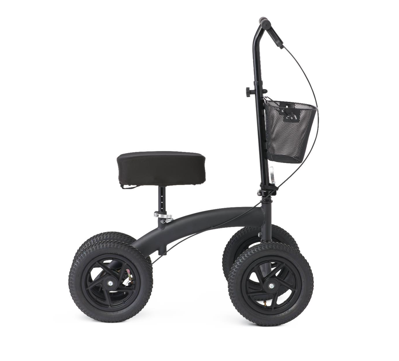 All-Terrain Knee Walker with 12" Wheels, Black Frame, 20"-26" Adjustable Knee Pad Height, 350 lb. (158.8 kg) Weight Capacity